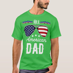 Alle Amerikaanse papa's op 4 juli zonnebril T-shirt