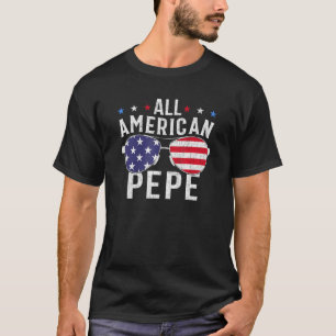 Alle Amerikaanse Pepe USA Vlag Zonnebril 4 van jul T-shirt