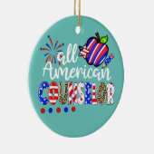 Alle Amerikaanse raadslieden Vuurwerk Leopard 4de  Keramisch Ornament (Rechts)