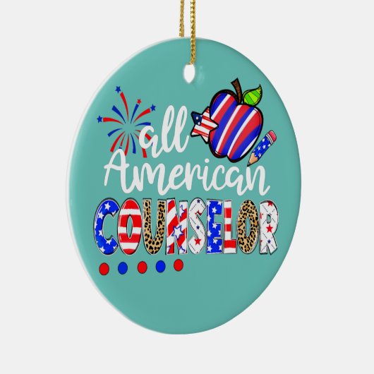 Alle Amerikaanse raadslieden Vuurwerk Leopard 4de  Keramisch Ornament (Rechts)