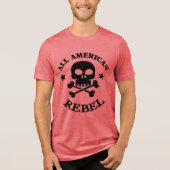Alle Amerikaanse Rebel Skull Patriotic Tri-Blend Shirt (Voorkant)