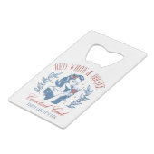 Alle Amerikaanse Red White en Boujee Creditkaart Flessenopener (Voorkant Gekanteld)