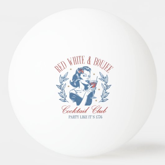 Alle Amerikaanse Red White en Boujee Pingpongbal (Voorkant)