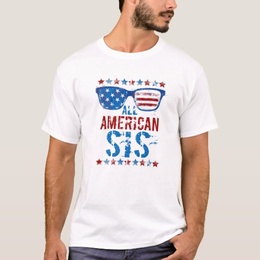 ALLE AMERIKAANSE SIS 4e juli meisjes Sunglasse T-shirt (Voorkant)