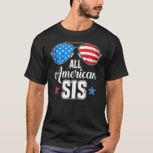 Alle Amerikaanse SIS US vlag voor bijpassende zust T-shirt
