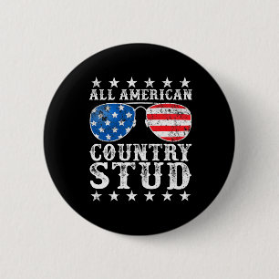 Alle Amerikaanse Stud Boy Country 4 juli Vlag van  Ronde Button 5,7 Cm