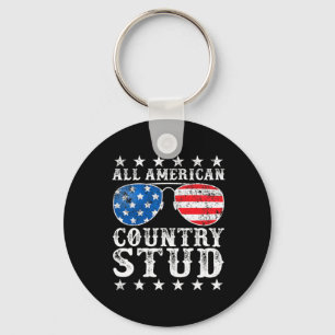 Alle Amerikaanse Stud Boy Country 4 juli Vlag van Sleutelhanger