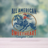 Alle Amerikaanse Sweetheart Cowgirl Acryl Bord (Neutraal)