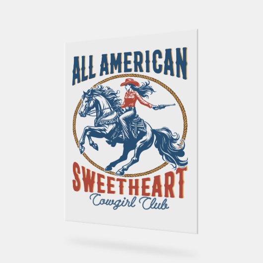 Alle Amerikaanse Sweetheart Cowgirl Acryl Bord (Hoek)