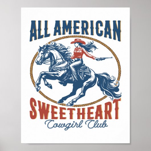 Alle Amerikaanse Sweetheart Cowgirl Poster (Voorkant)