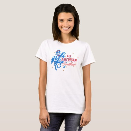Alle Amerikaanse Sweetheart Cowgirl T-shirt (Voorkant volledig)