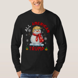 Alle Amerikaanse Trump Christmas Snowman President T-shirt