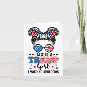 Alle Amerikaanse Trump Girl 4 juli Messy Bun No A Kaart
