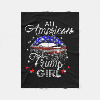 Alle Amerikaanse Trump Girl Mouth Diamond Fleece Deken