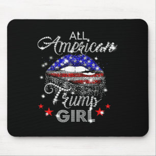 Alle Amerikaanse Trump Girl Mouth Diamond Muismat