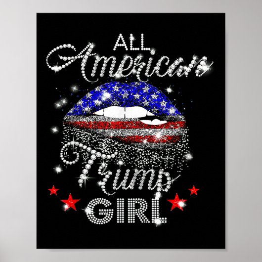 Alle Amerikaanse Trump Girl Mouth Diamond Poster (Voorkant)