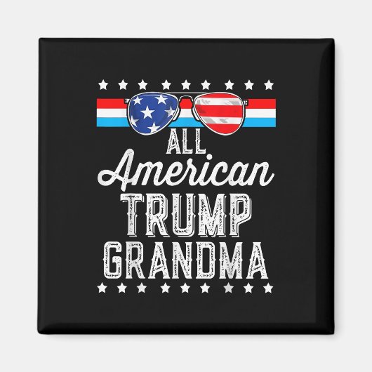 Alle Amerikaanse Trump Oma Amerikaanse Vlag Zonneb Magneet (Voorkant)