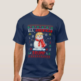 Alle Amerikaanse Trump Xmas Snowman President T-shirt