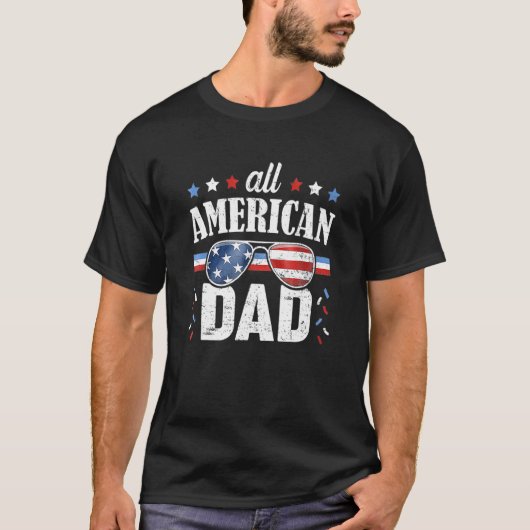 Alle Amerikaanse vader op 4 juli vaderdag T-shirt (Voorkant)