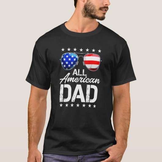 Alle Amerikaanse vader op 4 juli's vaderdag Mannen T-shirt (Voorkant)