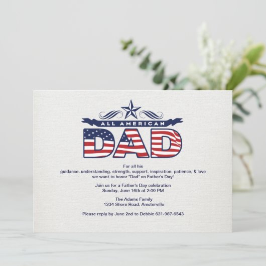 Alle Amerikaanse Vaderdag Uitnodiging (Staand voorkant)