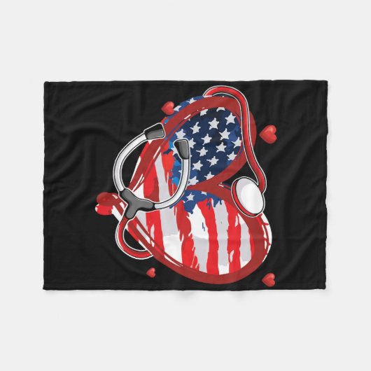 Alle Amerikaanse verpleegsters op 4 juli patriotti Fleece Deken (Voorkant (Horizontaal))