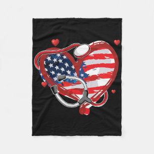 Alle Amerikaanse verpleegsters op 4 juli patriotti Fleece Deken