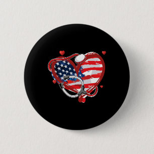 Alle Amerikaanse verpleegsters op 4 juli patriotti Ronde Button 5,7 Cm