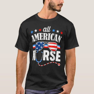 Alle Amerikaanse verpleegsters op 4 juli Patriotti T-shirt