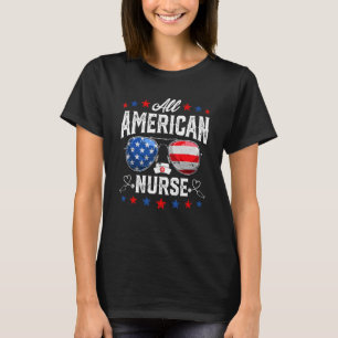 Alle Amerikaanse verpleegsters op 4 juli patriotti T-shirt