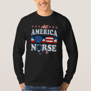 Alle Amerikaanse verpleegsters op 4 juli Patriotti T-shirt