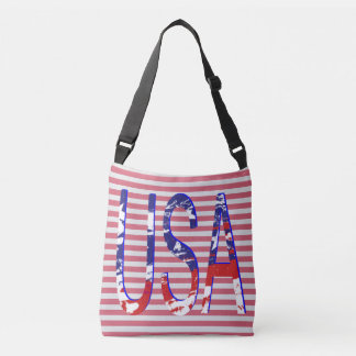 Alle Amerikaanse Vlag Logo Gestreept Crossbody Tas