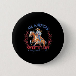 Alle Amerikaanse Westerne Sweetheart Cowgirls Club Ronde Button 5,7 Cm