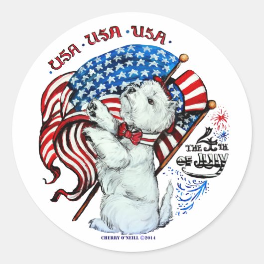 Alle Amerikaanse Westie Sticker (Voorkant)