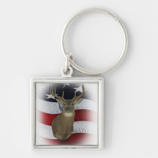 Alle Amerikaanse Whitetail Deer Hunter-Sleutelhang Sleutelhanger (Voorkant)