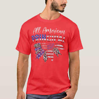 Alle Amerikaanse Zonnebloem Amerikaanse vlag 4e T-shirt