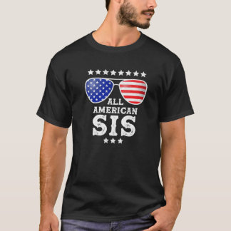 Alle Amerikaanse zuster 4e juli grappig T-shirt
