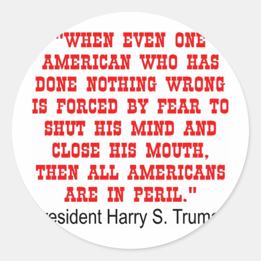 Alle Amerikanen zijn in gevaar Ronde Sticker (Voorkant)