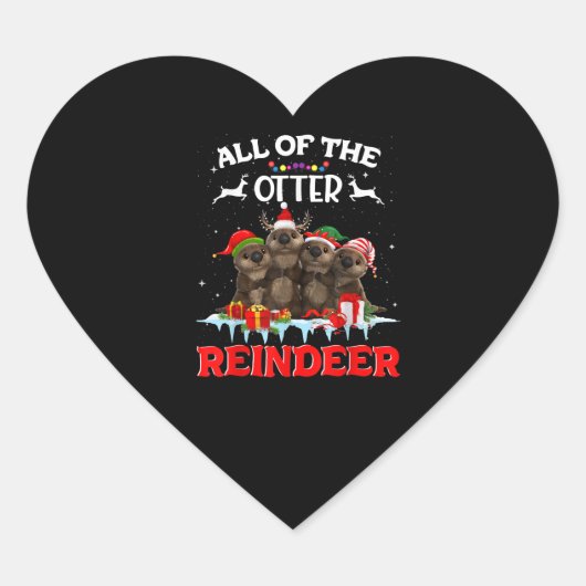 Alle andere kerstdagen van de Otter Reindeer Funny Hart Sticker (Voorkant)