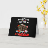 Alle andere kerstdagen van de Otter Reindeer Funny Kaart (Gele Bloem)