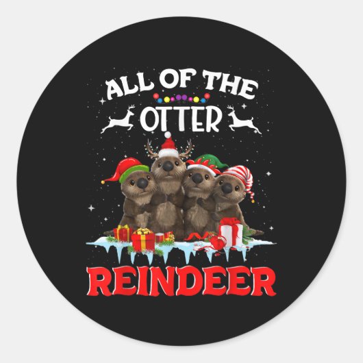 Alle andere kerstdagen van de Otter Reindeer Funny Ronde Sticker (Voorkant)