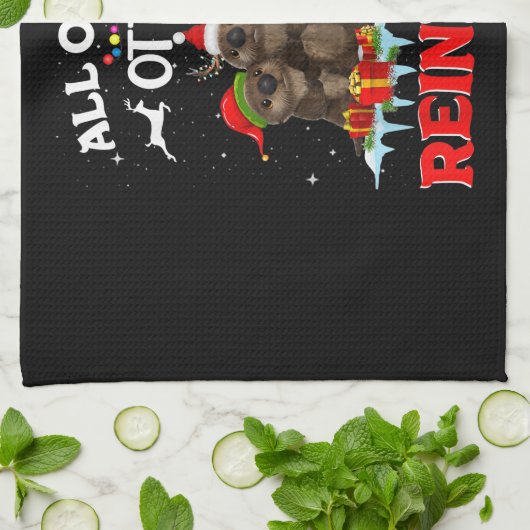 Alle andere kerstdagen van de Otter Reindeer Funny Theedoek (Gevouwen)