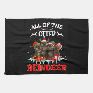 Alle andere kerstdagen van de Otter Reindeer Funny Theedoek