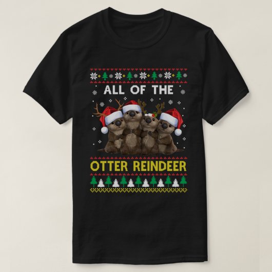 Alle andere kerstmis van de Otter Reindeer Funny T-shirt (Design voorkant)