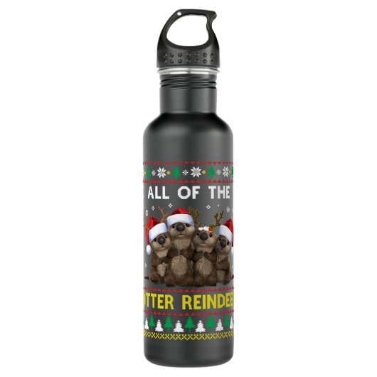 Alle andere kerstmis van de Otter Reindeer Funny Waterfles (Voorkant)