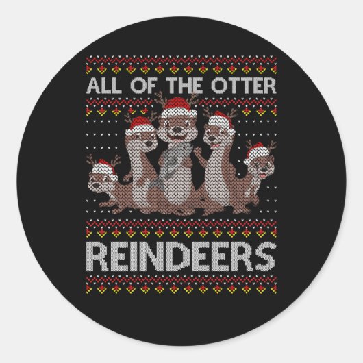 Alle andere rendieren Otter Hirt Ronde Sticker (Voorkant)