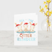 Alle andere rendieren Xmas Santa Hat Grappige Chri Kaart (Gele Bloem)