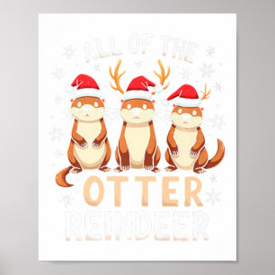 Alle andere rendieren Xmas Santa Hat Grappige Chri Poster