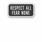 Alle angst respecteren, geen sticker (Voorkant)