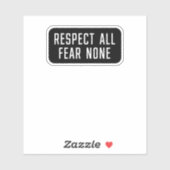Alle angst respecteren, geen sticker (Vel)